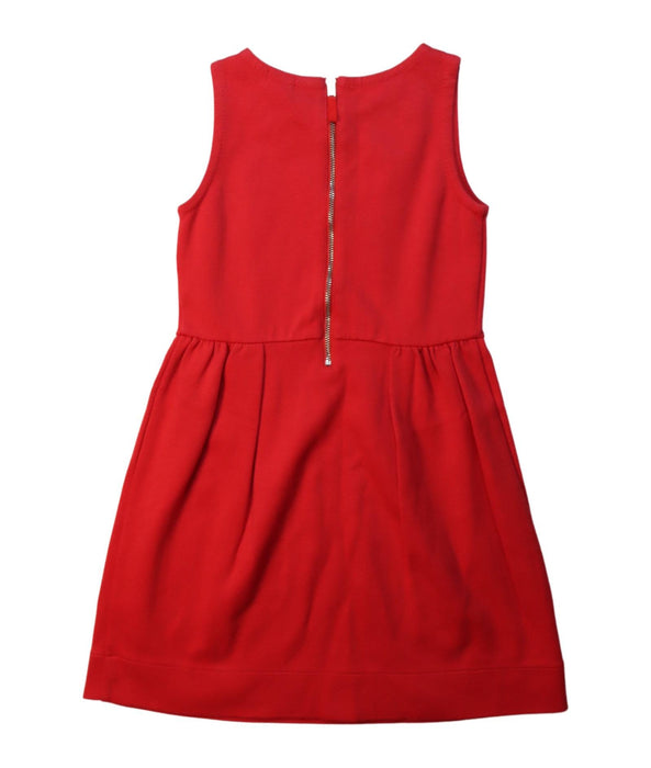 A Red Sleeveless Dresses from Crewcuts in size 6T for girl. (Back View)