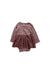 A Pink Long Sleeve Rompers from Mori in size 6-12M for girl. (Back View)