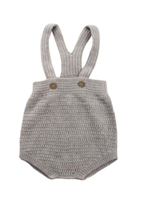 A Grey Overall Shorts from Wedoble in size 6-12M for boy. (Front View)