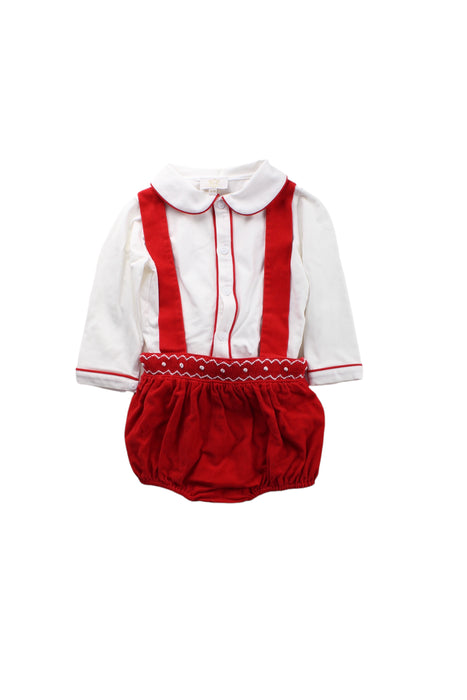 A Red Long Sleeve Rompers from Caramelo Kids in size 18-24M for girl. (Front View)