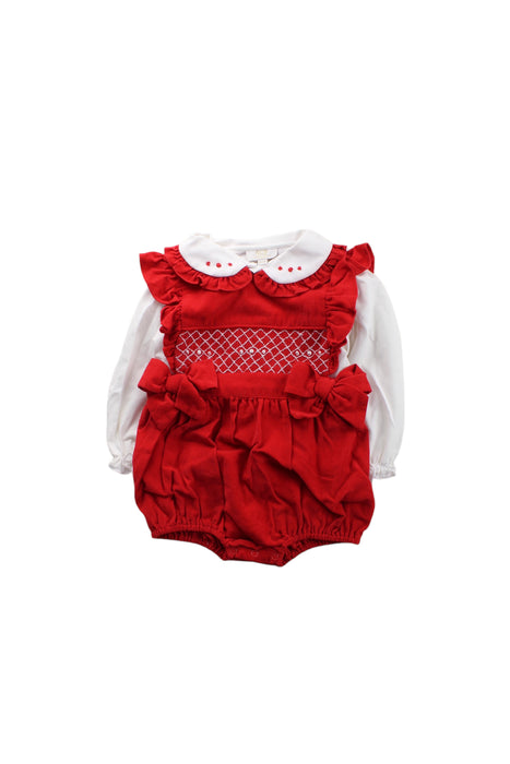 A Red Long Sleeve Rompers from Caramelo Kids in size 18-24M for girl. (Front View)