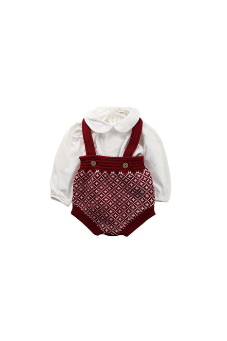 A Red Long Sleeve Bodysuits from Wedoble in size 6-12M for girl. (Front View)