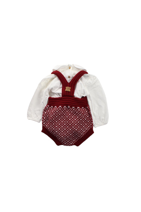 A Red Long Sleeve Bodysuits from Wedoble in size 6-12M for girl. (Back View)