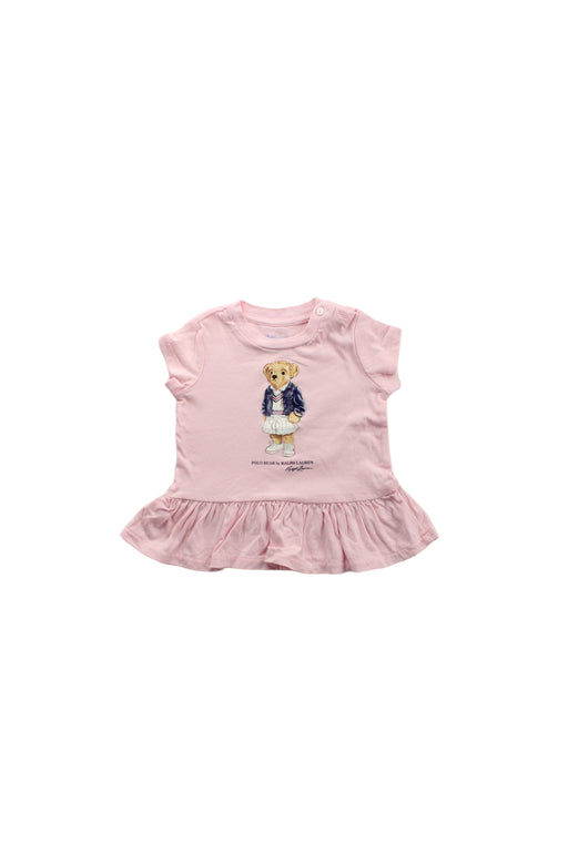 A Pink Short Sleeve Tops from Ralph Lauren in size 3-6M for girl. (Front View)