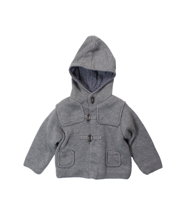 A Grey Coats from Mayoral in size 12-18M for neutral. (Front View)