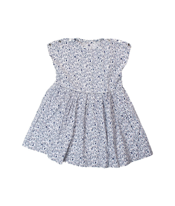 A Blue Sleeveless Dresses from Petit Bateau in size 2T for girl. (Front View)