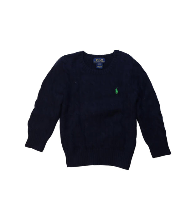 A Navy Knit Sweaters from Polo Ralph Lauren in size 3T for boy. (Front View)