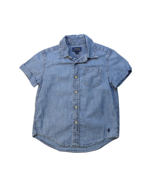 A Blue Short Sleeve Shirts from Jacadi in size 5T for boy. (Front View)