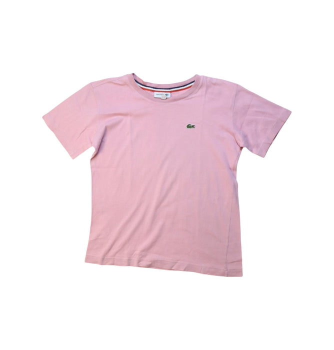 A Pink Short Sleeve T Shirts from Lacoste in size 8Y for girl. (Front View)