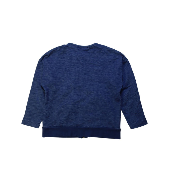 A Blue Zippered Sweatshirts from Bonpoint in size 6T for boy. (Back View)