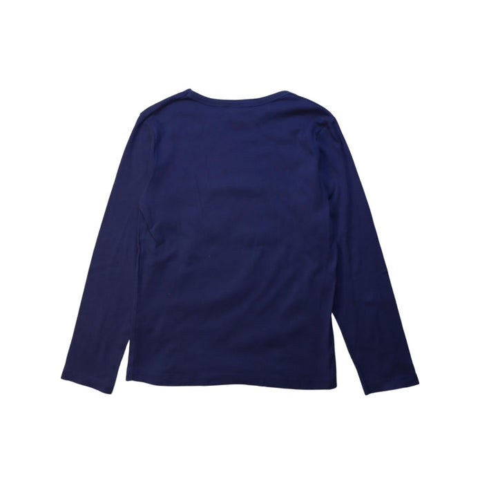 A Navy Long Sleeve T Shirts from Petit Bateau in size 10Y for boy. (Back View)