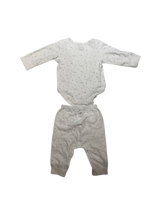 A White Pyjama Sets from Mides in size 6-12M for neutral. (Back View)