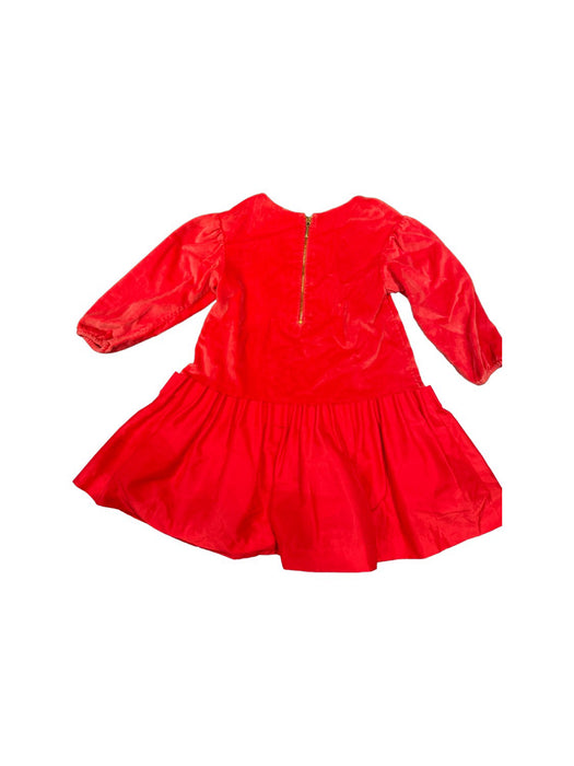 A Red Long Sleeve Dresses from Jacadi in size 4T for girl. (Back View)