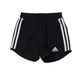 A Black Active Shorts from Adidas in size 7Y for girl. (Front View)