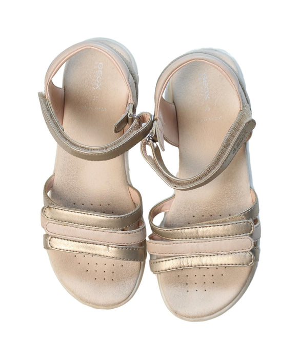 A Beige Sandals from Geox in size 7Y for girl. (Back View)