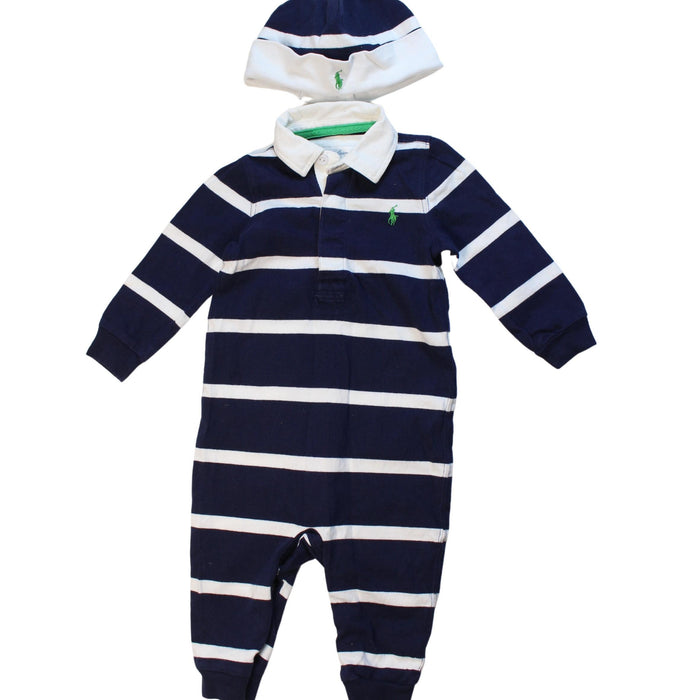 A Navy Long Sleeve Jumpsuits from Ralph Lauren in size 6-12M for boy. (Front View)