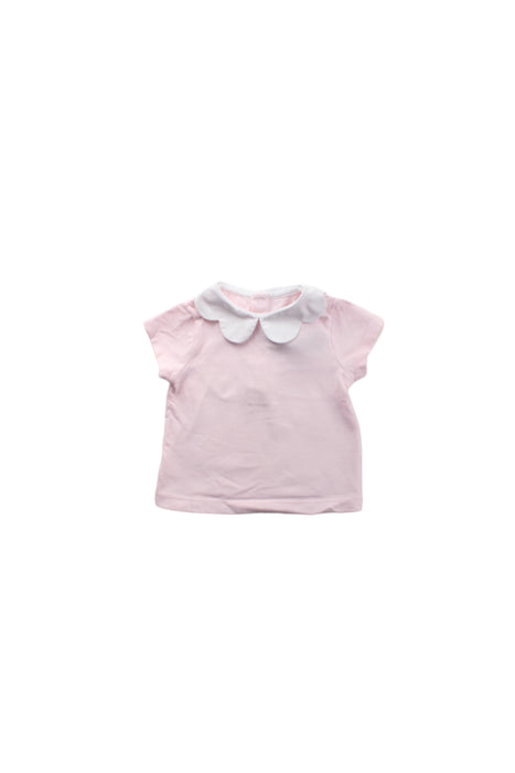 A Pink Short Sleeve Tops from Jacadi in size 6-12M for girl. (Front View)