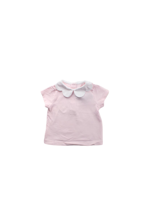 A Pink Short Sleeve Tops from Jacadi in size 6-12M for girl. (Front View)