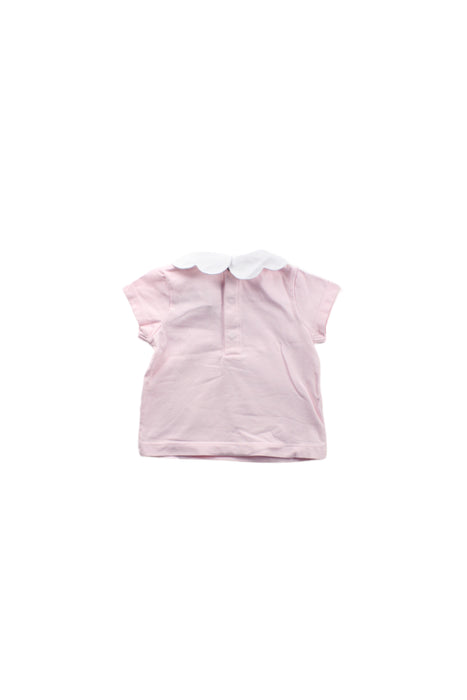 A Pink Short Sleeve Tops from Jacadi in size 6-12M for girl. (Back View)