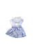 A Blue Overall Dresses from Jacadi in size 3-6M for girl. (Back View)