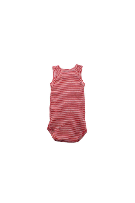 A Red Sleeveless Bodysuits from Petit Bateau in size 3-6M for boy. (Back View)