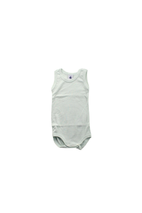 A Green Sleeveless Bodysuits from Petit Bateau in size 3-6M for neutral. (Front View)