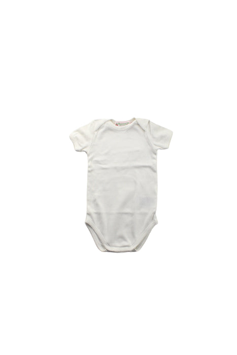 A White Short Sleeve Bodysuits from Bonpoint in size 3-6M for girl. (Front View)