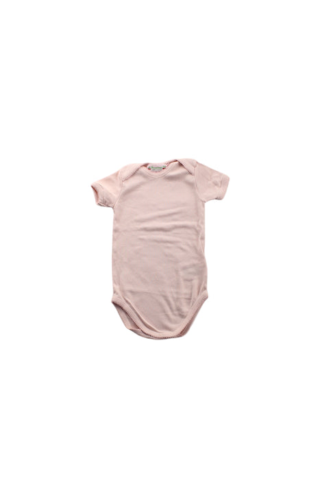 A Pink Short Sleeve Bodysuits from Bonpoint in size 3-6M for girl. (Front View)