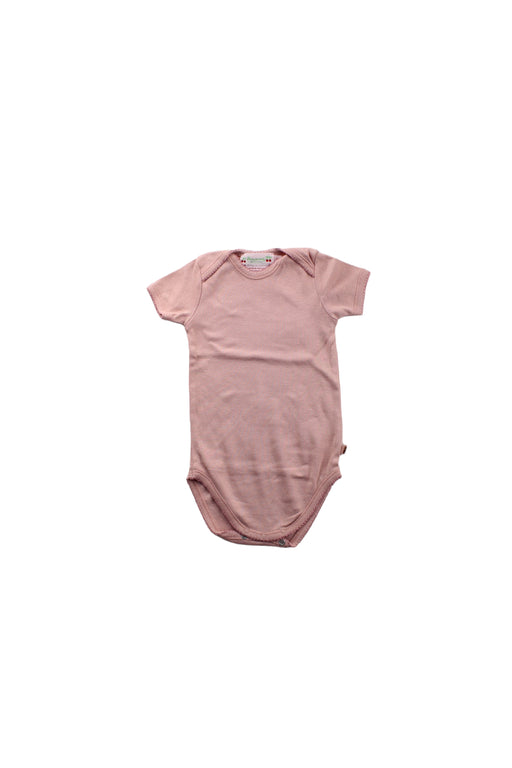 A Pink Short Sleeve Bodysuits from Bonpoint in size 3-6M for girl. (Front View)