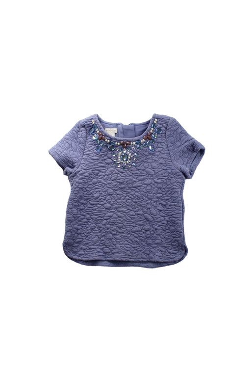 A Purple Short Sleeve Tops from Monsoon in size 5T for girl. (Front View)