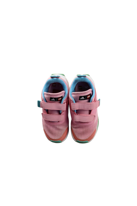 A Pink Sneakers from Adidas in size 4T for girl. (Back View)