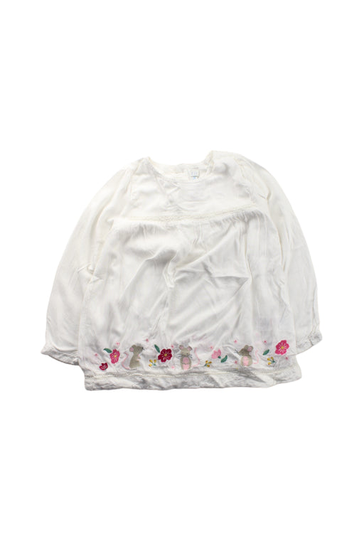 A White Long Sleeve Tops from Jojo Maman Bébé in size 5T for girl. (Front View)