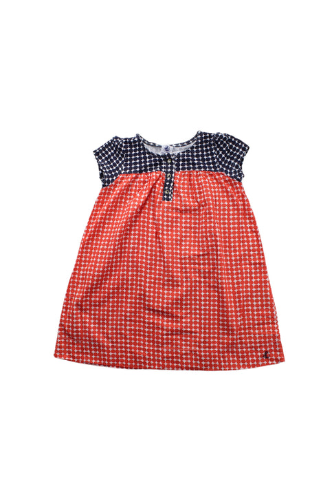 A Blue Short Sleeve Dresses from Petit Bateau in size 2T for girl. (Front View)