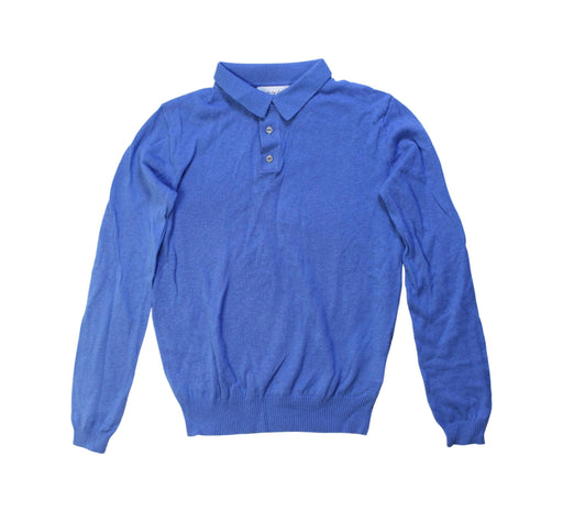 A Blue Long Sleeve Polos from Excuse My French in size 10Y for boy. (Front View)