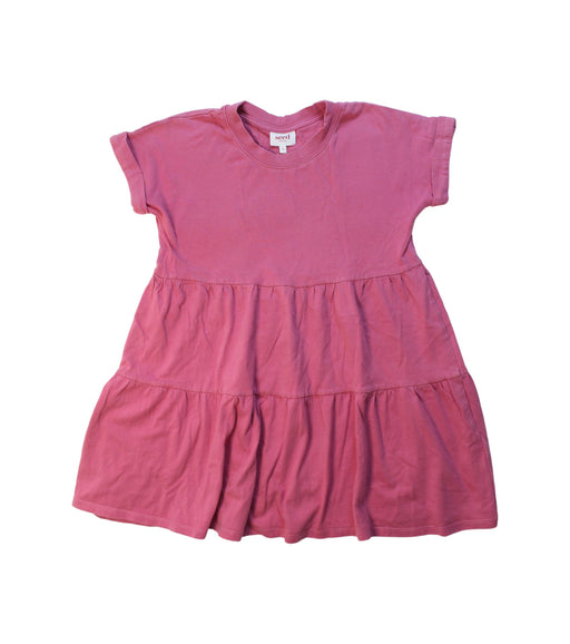 A Pink Short Sleeve Dresses from Seed in size 6T for girl. (Front View)