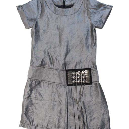 A Silver Short Sleeve Dresses from Laundry by Shelli Segal in size 6T for girl. (Front View)