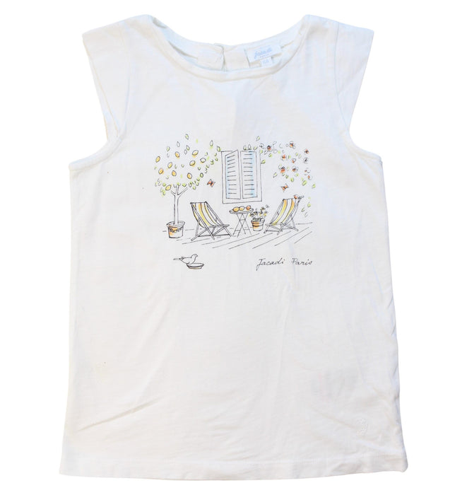 A White Sleeveless Tops from Jacadi in size 6T for girl. (Front View)