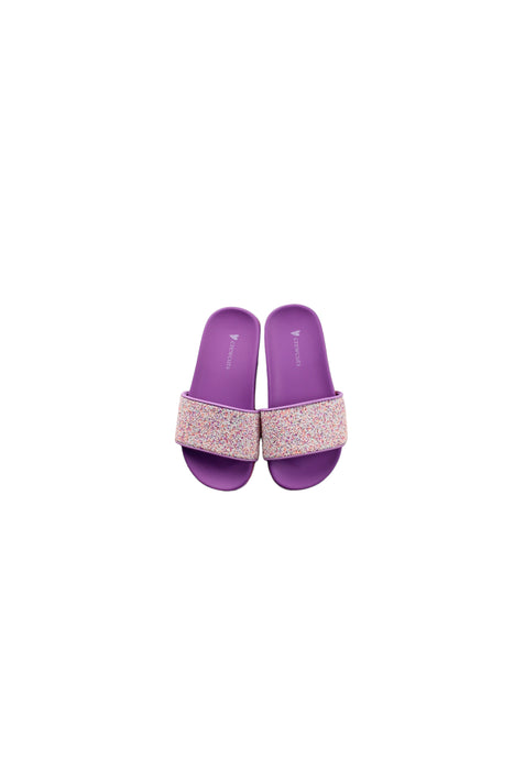 A Purple Slippers from Crewcuts in size 4T for girl. (Back View)