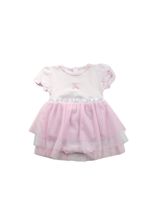 A Pink Short Sleeve Dresses from Kissy Kissy in size 6-12M for girl. (Front View)