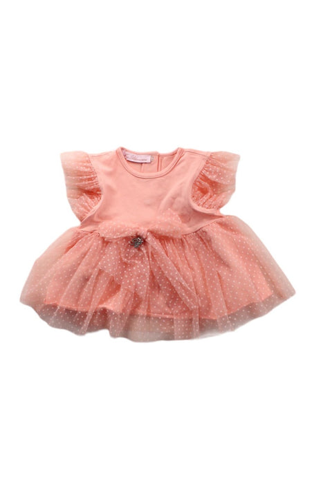 A Pink Short Sleeve Dresses from Miss Blumarine in size 3-6M for girl. (Front View)