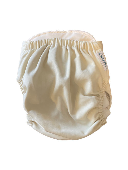 A Beige Cloth Diapers from GroVia in size 6-12M for neutral. (Back View)