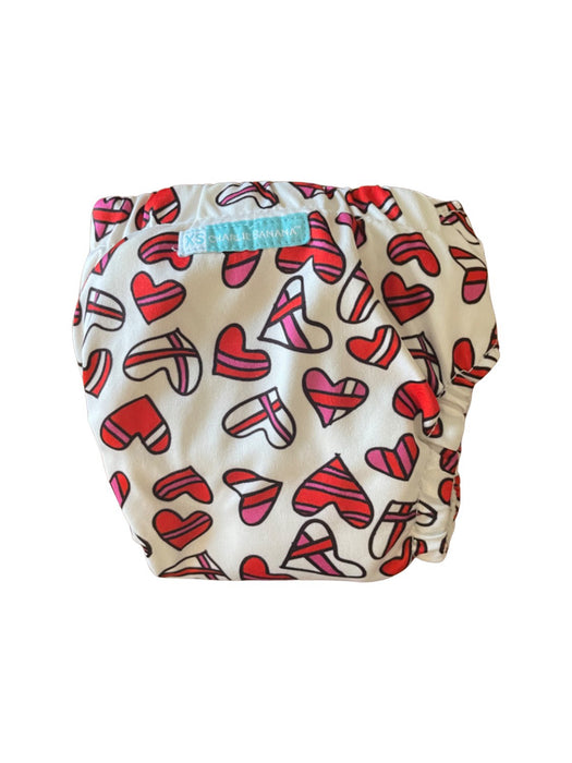 A White Cloth Diapers from Charlie Banana in size 0-3M for neutral. (Back View)