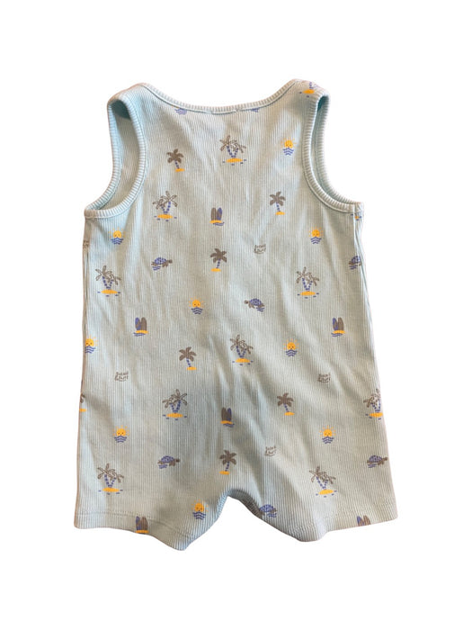 A Teal Sleeveless Rompers from Sergent Major in size 6-12M for neutral. (Back View)