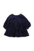A Blue Long Sleeve Dresses from Jacadi in size 12-18M for girl. (Back View)