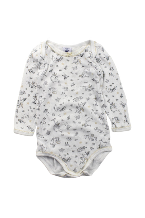 A Black Long Sleeve Bodysuits from Petit Bateau in size 12-18M for boy. (Front View)