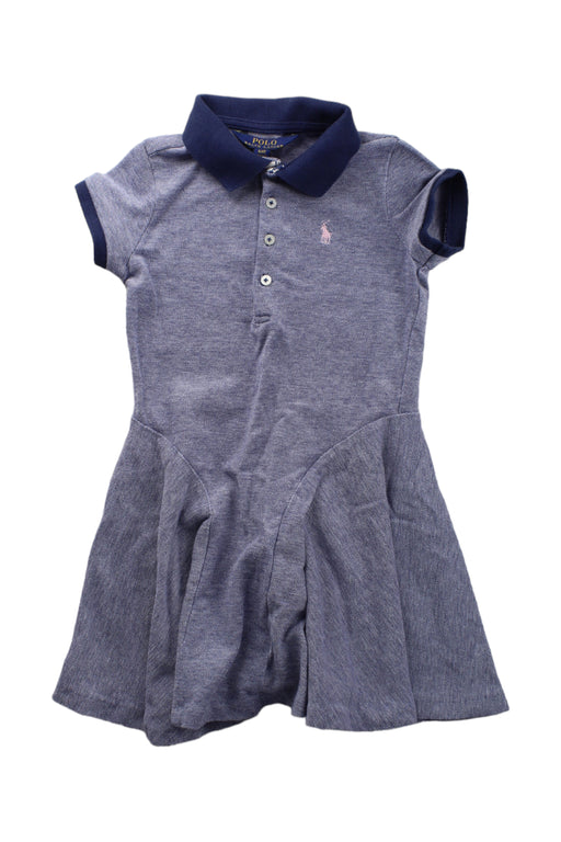 A Blue Short Sleeve Dresses from Polo Ralph Lauren in size 4T for girl. (Front View)