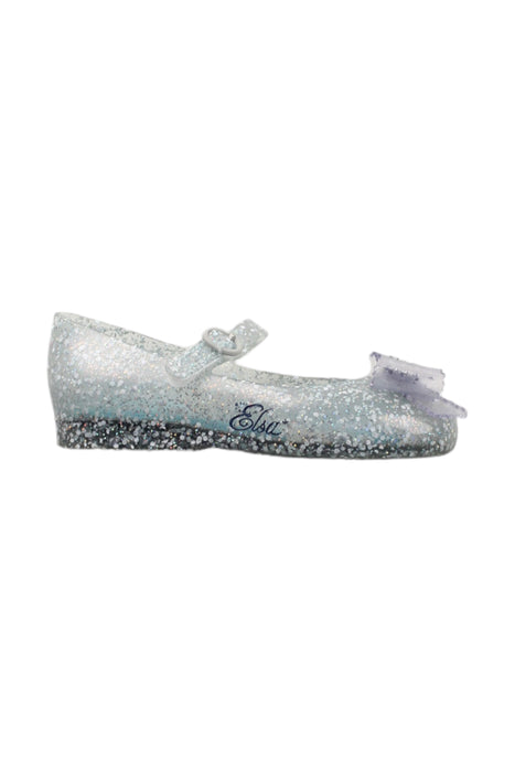 A Transparent Flats from Mini Melissa in size 5T for girl. (Front View)