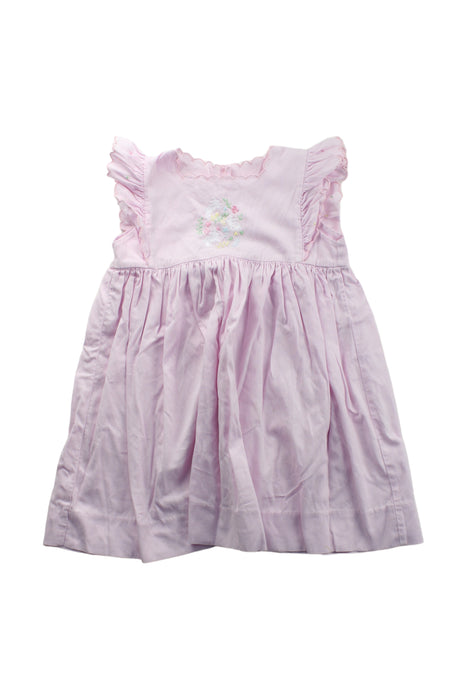 A Pink Sleeveless Dresses from Little English in size 3T for girl. (Front View)