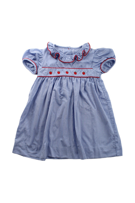 A Blue Short Sleeve Dresses from Little English in size 2T for girl. (Front View)