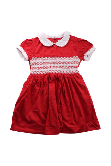 A Red Short Sleeve Dresses from Rachel Riley in size 3T for girl. (Front View)